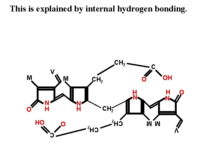 This is explained by internal hydrogen bonding. CH 2 N H CH 2 V