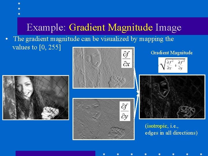 Example: Gradient Magnitude Image • The gradient magnitude can be visualized by mapping the Example: Gradient Magnitude Image • The gradient magnitude can be visualized by mapping the