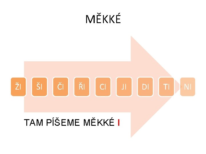 MĚKKÉ ŽI ŠI ČI ŘI CI TAM PÍŠEME MĚKKÉ I JI DI TI NI MĚKKÉ ŽI ŠI ČI ŘI CI TAM PÍŠEME MĚKKÉ I JI DI TI NI