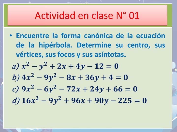 Actividad en clase N° 01 • 