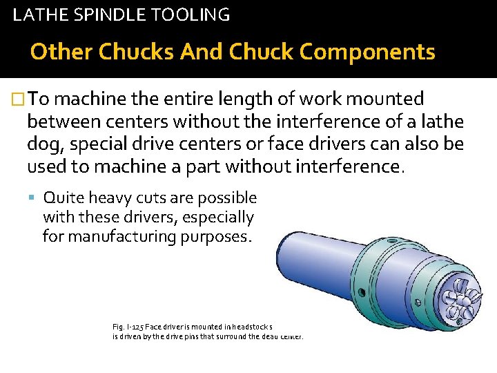 LATHE SPINDLE TOOLING tab Other Chucks And Chuck Components �To machine the entire length