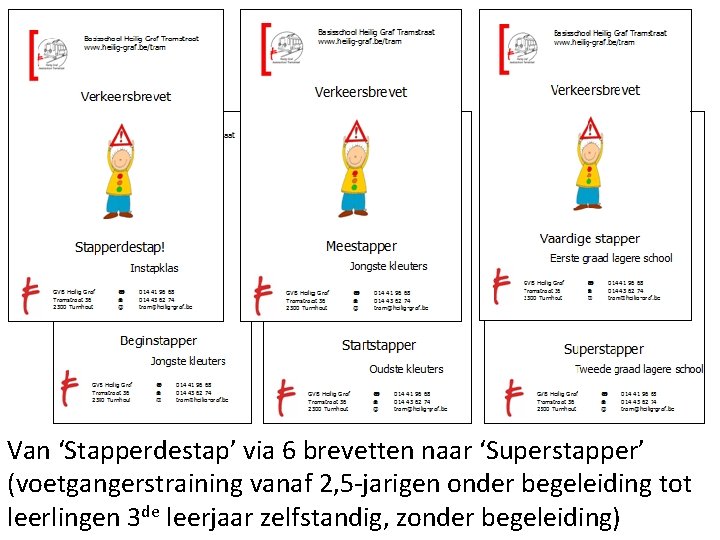 Van ‘Stapperdestap’ via 6 brevetten naar ‘Superstapper’ (voetgangerstraining vanaf 2, 5 -jarigen onder begeleiding