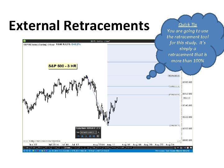 External Retracements Quick Tip You are going to use the retracement tool for this