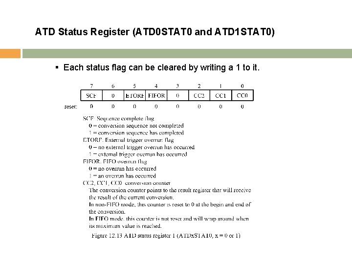 ATD Status Register (ATD 0 STAT 0 and ATD 1 STAT 0) § Each