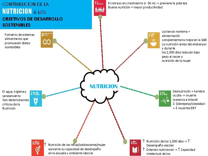 CONTRIBUCION DE LA NUTRICION A LOS El retraso en crecimiento (< 36 m) ->