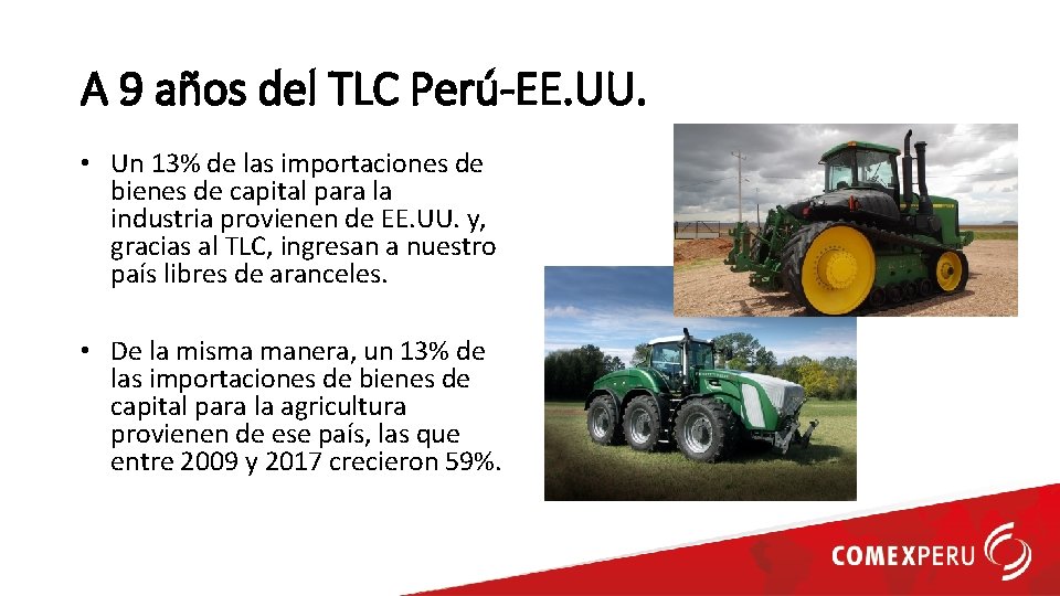 A 9 años del TLC Perú-EE. UU. • Un 13% de las importaciones de