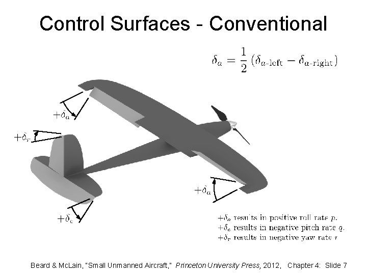Control Surfaces - Conventional Beard & Mc. Lain, “Small Unmanned Aircraft, ” Princeton University