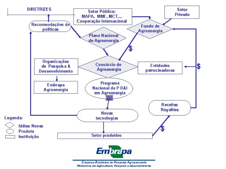 DIRETRIZES Recomendações de políticas Setor Privado Setor Público: MAPA, MME, MCT. . Cooperação Internacional