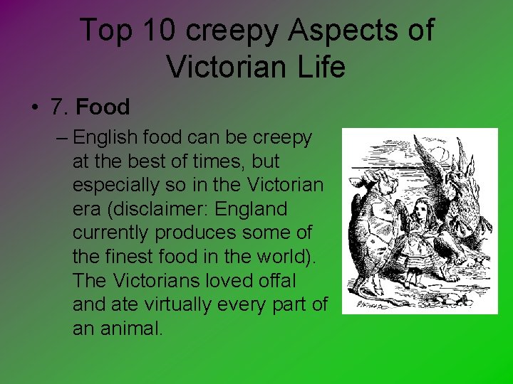 Top 10 creepy Aspects of Victorian Life • 7. Food – English food can
