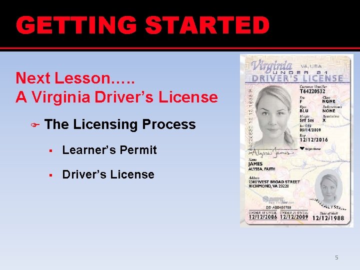 VA Drivers Manual SEPTEMBER 9 2014 Objectives Understand