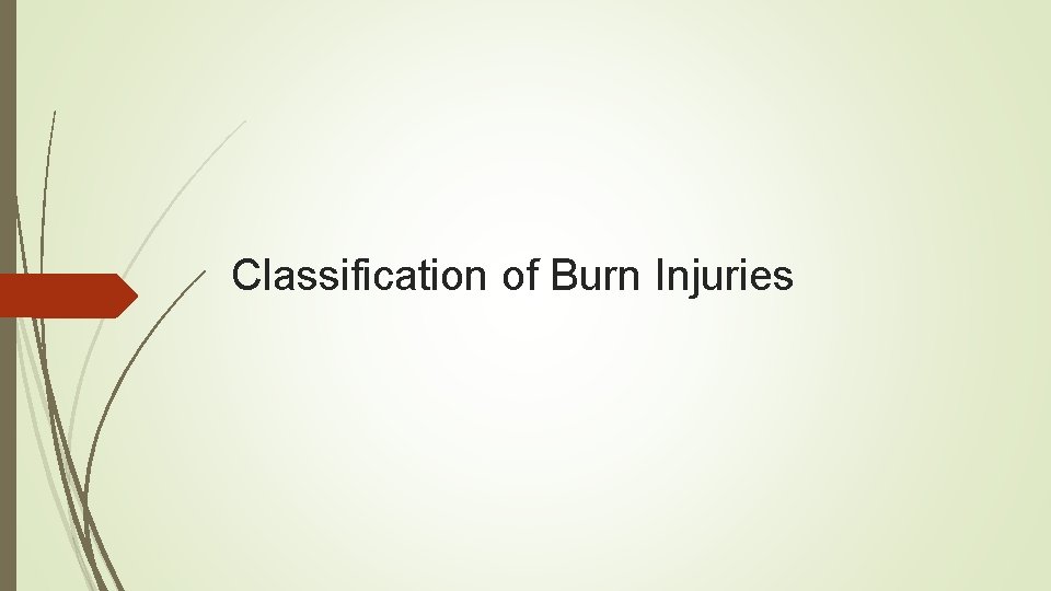 Classification of Burn Injuries 
