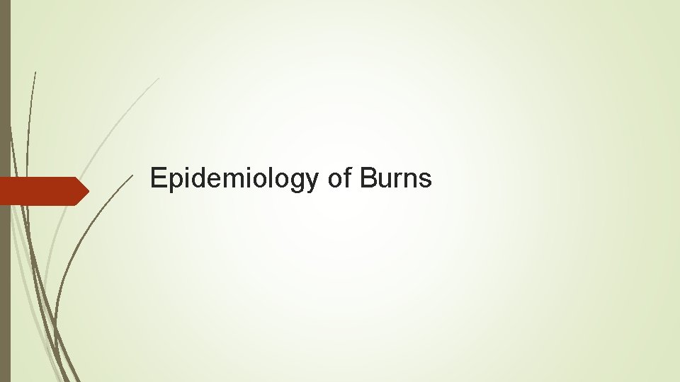 Epidemiology of Burns 