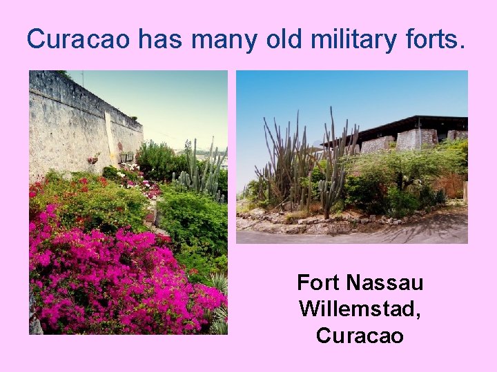 Curacao has many old military forts. Fort Nassau Willemstad, Curacao 