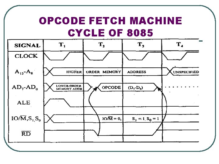 OPCODE FETCH MACHINE CYCLE OF 8085 