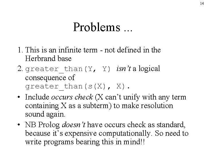 14 Problems. . . 1. This is an infinite term - not defined in