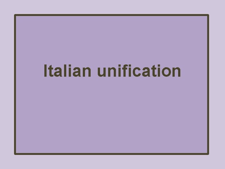 Italian unification 