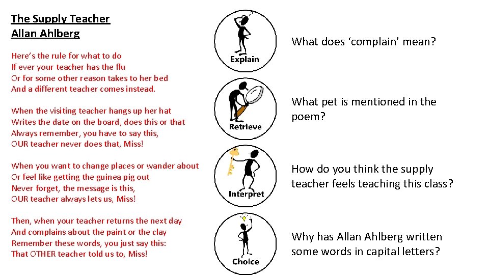 The Supply Teacher Allan Ahlberg Here’s the rule for what to do If ever