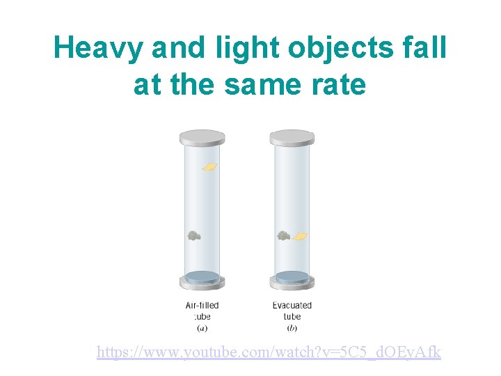 Heavy and light objects fall at the same rate https: //www. youtube. com/watch? v=5