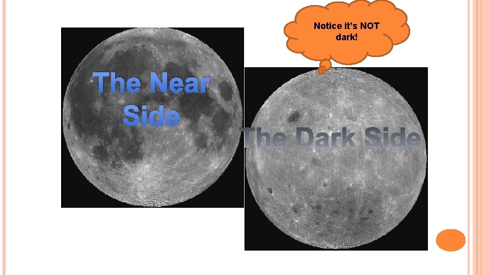 Notice it’s NOT dark! The Near Side 