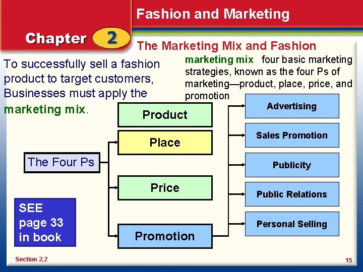 Fashion and Marketing The Marketing Mix and Fashion marketing mix four basic marketing To