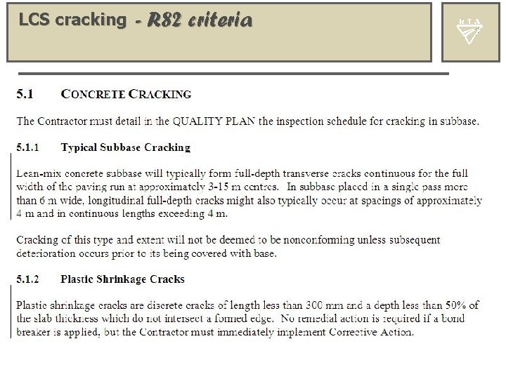 LCS cracking - R 82 criteria 3 -15 m typ 