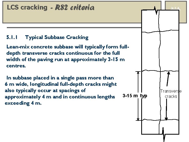 LCS cracking 5. 1. 1 - R 82 criteria Typical Subbase Cracking Lean-mix concrete