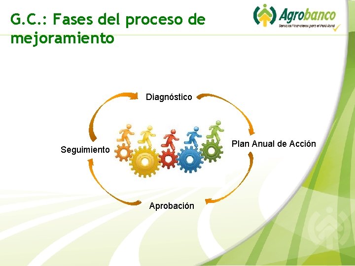 G. C. : Fases del proceso de mejoramiento Diagnóstico Plan Anual de Acción Seguimiento