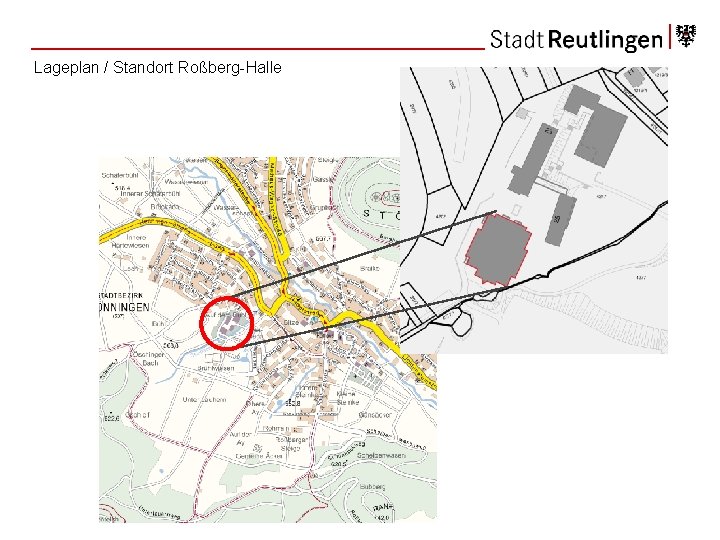 Lageplan / Standort Roßberg-Halle 