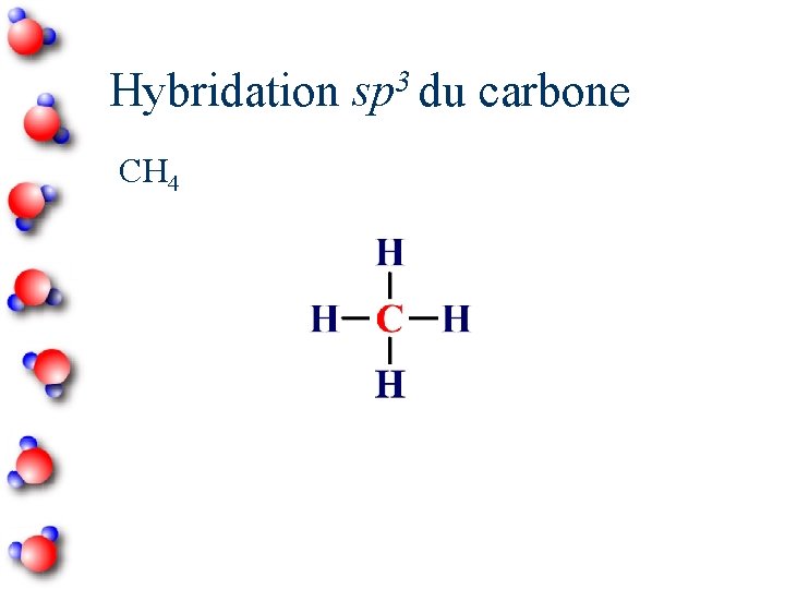 3 Hybridation sp du carbone CH 4 