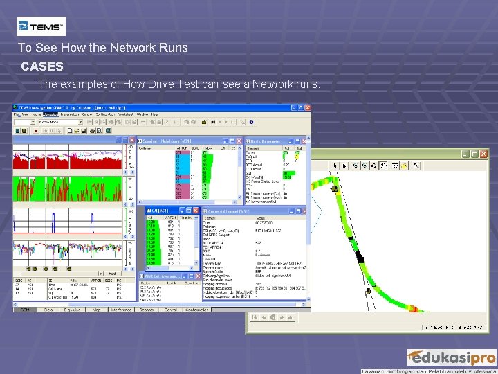 To See How the Network Runs CASES The examples of How Drive Test can