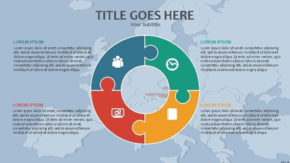 TITLE GOES HERE Your Subtitle LOREM IPSUM Lorem ipsum dolor sit amet, consectetur adipiscing TITLE GOES HERE Your Subtitle LOREM IPSUM Lorem ipsum dolor sit amet, consectetur adipiscing