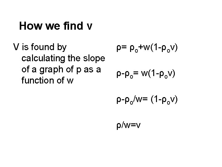 How we find v V is found by calculating the slope of a graph