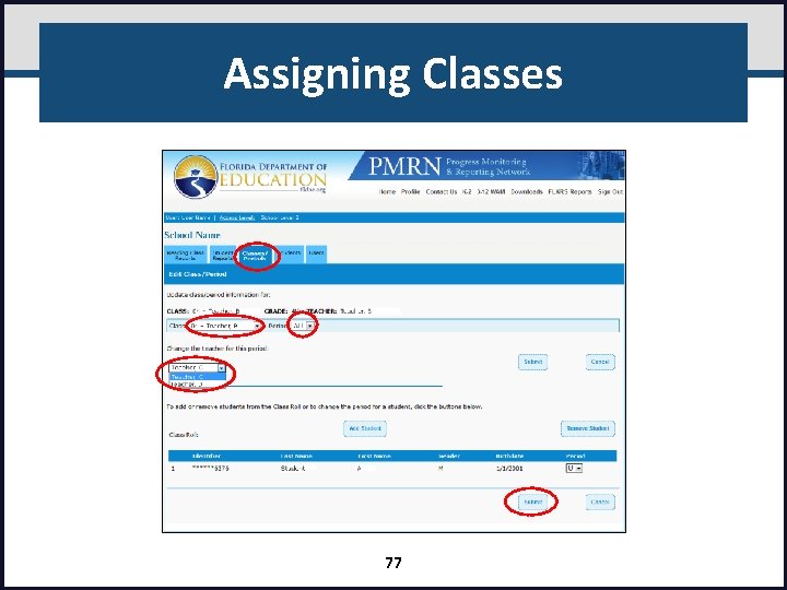 Assigning Classes 77 