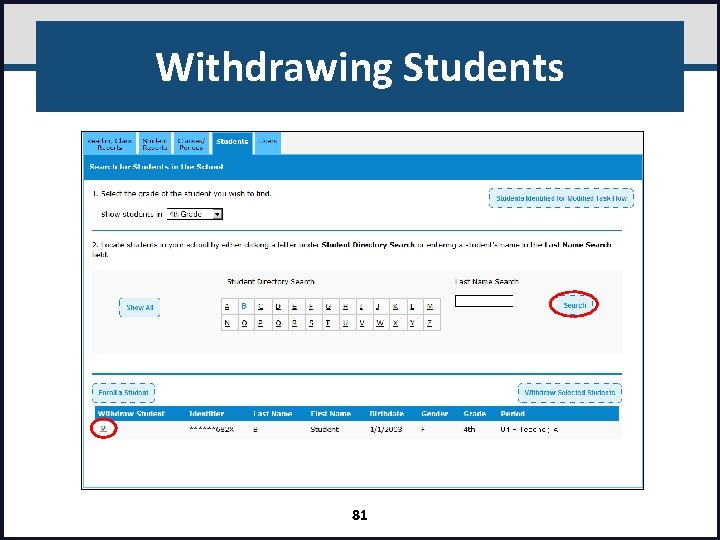 Withdrawing Students 81 