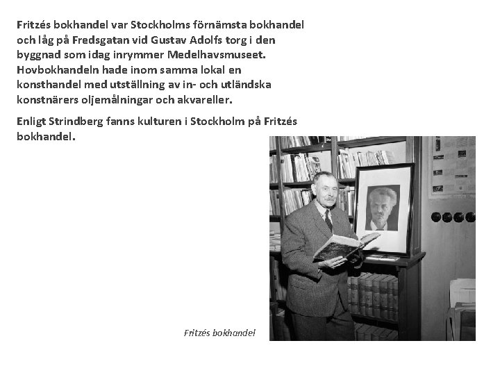 Fritzés bokhandel var Stockholms förnämsta bokhandel och låg på Fredsgatan vid Gustav Adolfs torg