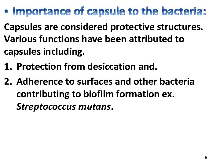 Capsules are considered protective structures. Various functions have been attributed to capsules including. 1.