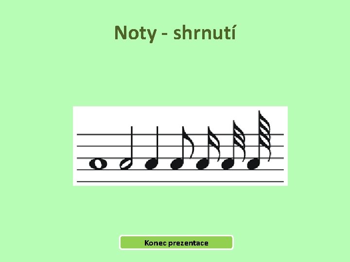 Noty - shrnutí Konec prezentace 