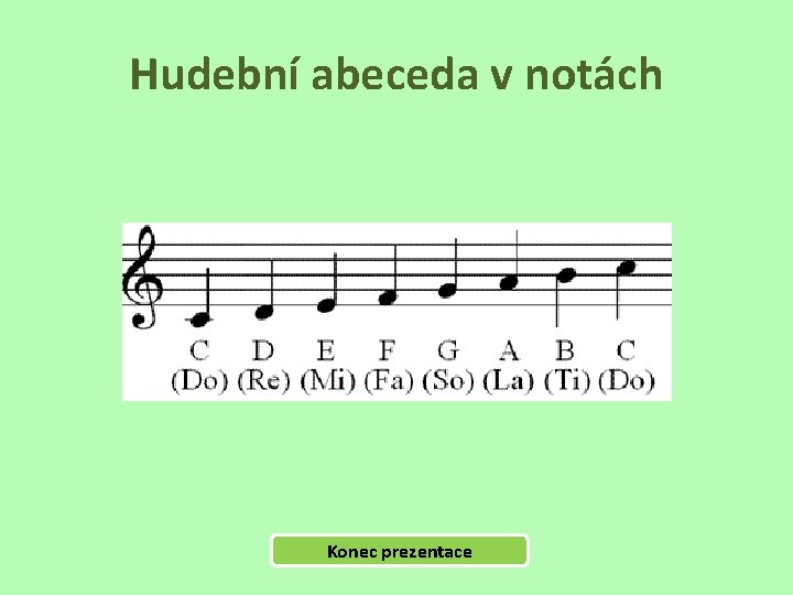 Hudební abeceda v notách Konec prezentace 