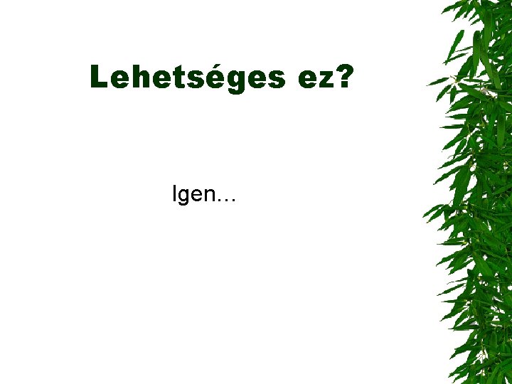 Lehetséges ez? Igen… 