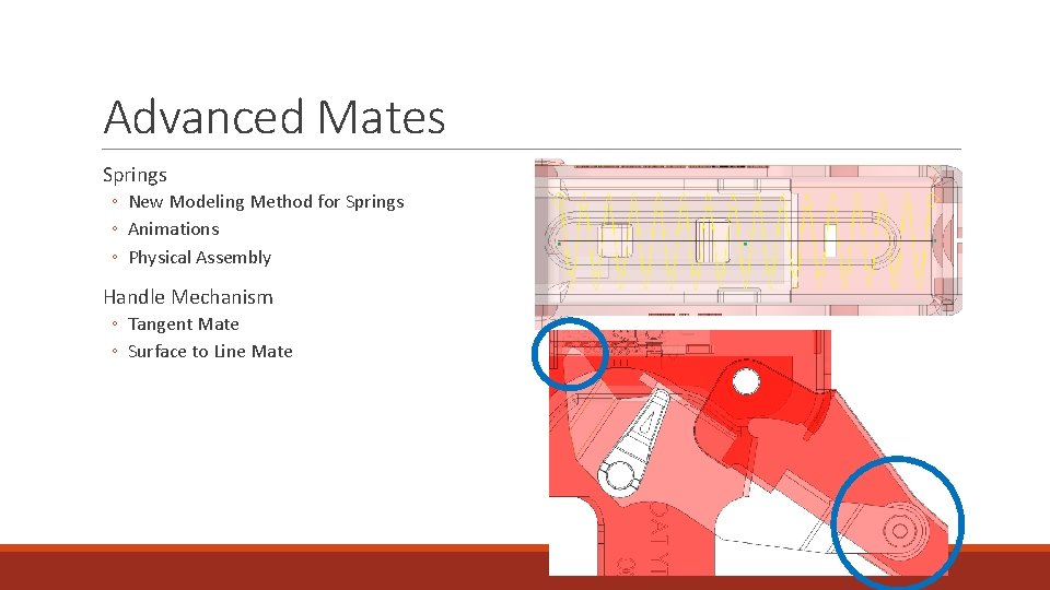 Advanced Mates Springs ◦ New Modeling Method for Springs ◦ Animations ◦ Physical Assembly