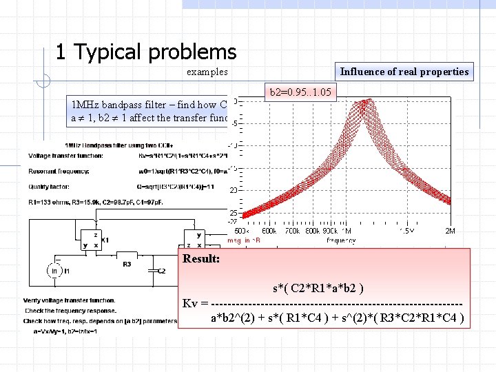 1 Typical problems examples Influence of real properties b 2=0. 95. . 1. 05