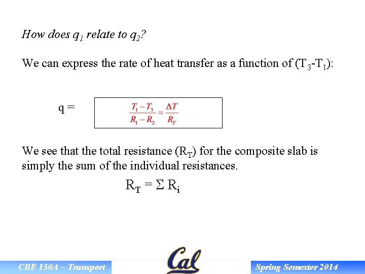 How does q 1 relate to q 2? We can express the rate of