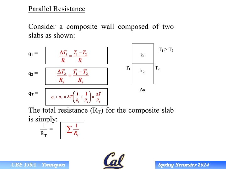 CBE 150 A – Transport Spring Semester 2014 