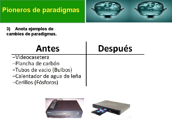Pioneros de paradigmas 3) Anota ejemplos de cambios de paradigmas. 