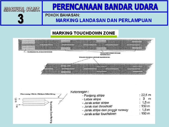 POKOK BAHASAN: MARKING LANDASAN DAN PERLAMPUAN MARKING TOUCHDOWN ZONE 