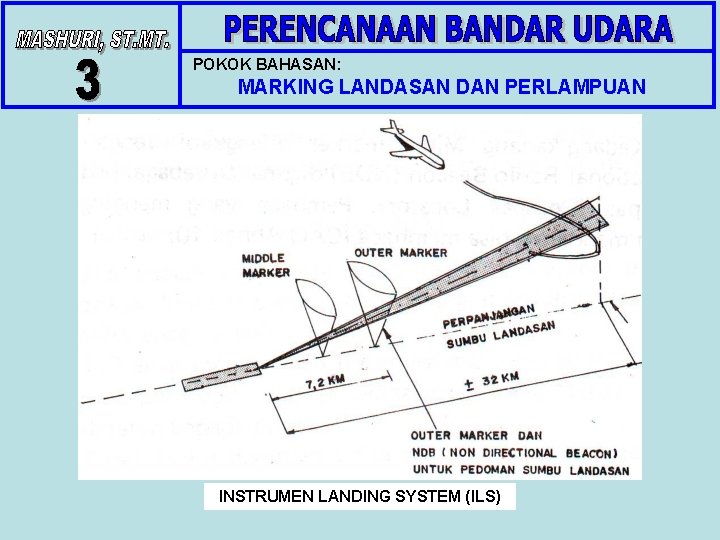 POKOK BAHASAN: MARKING LANDASAN DAN PERLAMPUAN INSTRUMEN LANDING SYSTEM (ILS) 