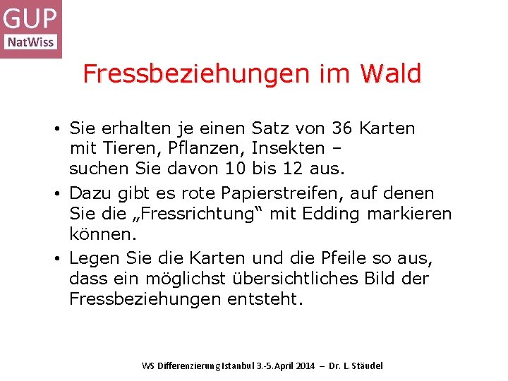 Fressbeziehungen im Wald • Sie erhalten je einen Satz von 36 Karten mit Tieren, Fressbeziehungen im Wald • Sie erhalten je einen Satz von 36 Karten mit Tieren,