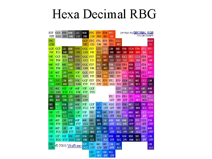 Hexa Decimal RBG 