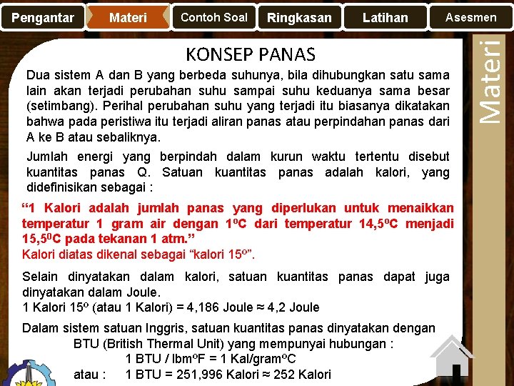 Materi Contoh Soal Ringkasan Latihan Asesmen KONSEP PANAS Dua sistem A dan B yang