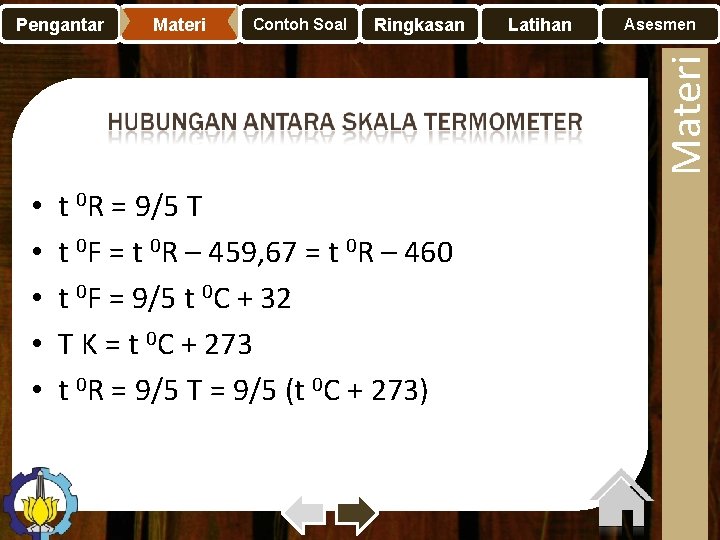 Materi Contoh Soal Ringkasan Latihan Asesmen Materi Pengantar • • • t 0 R